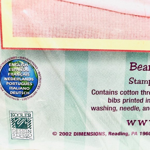 Vintage Dimensions Baby Hug Stamped Bib Kit Set of Two - New/Sealed (2002) - Picture 8 of 11